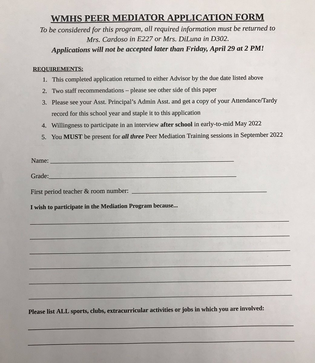WMHS Peer Mediation tweet media