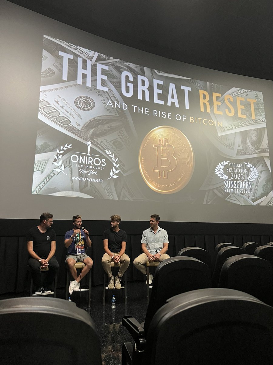 CierrePorbin's tweet photo. Thank you to everyone that came to yesterday’s screening of The Great Reset and the Rise of #Bitcoin! 
And thank you to @knutsvanholm and @BTCsessions for joining the discussion afterwards, moderated by @Julian__Fahrer 

🙏 https://t.co/GFk8M2mkLr