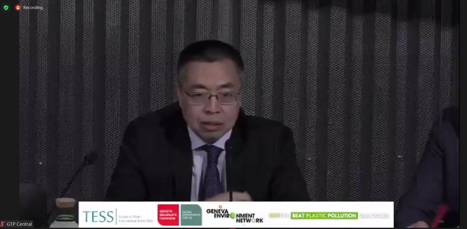 wto's tweet photo. DDG Zhang @xiangchen_zhang highlighted the WTO's efforts in advancing discussions on trade's role in tackling plastic pollution. More work will be done to engage more members and provide technical assistance to small island developing countries, he said. #WTOPlastics @TESSForum https://t.co/zY1H9xoVhg