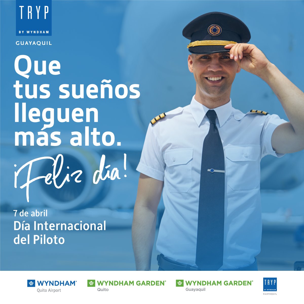 ✈️¡Feliz Día del Piloto👩🏻‍✈️👨🏻‍✈️! ¡Una GRAN profesión que lleva los sueños del mundo. ¡Sigue volando alto🤩!

#trypbywyndhamguayaquil
#guayaquil
#diadelpiloto
#piloto