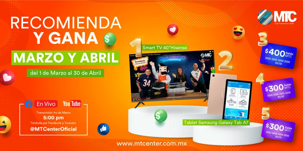 MTCenterOficial's tweet photo. ¡No te quedes sin participar en la tómbola de Recomienda y Gana de Marzo y Abril! ☀️🌺 https://t.co/0V8mfPQz1Z