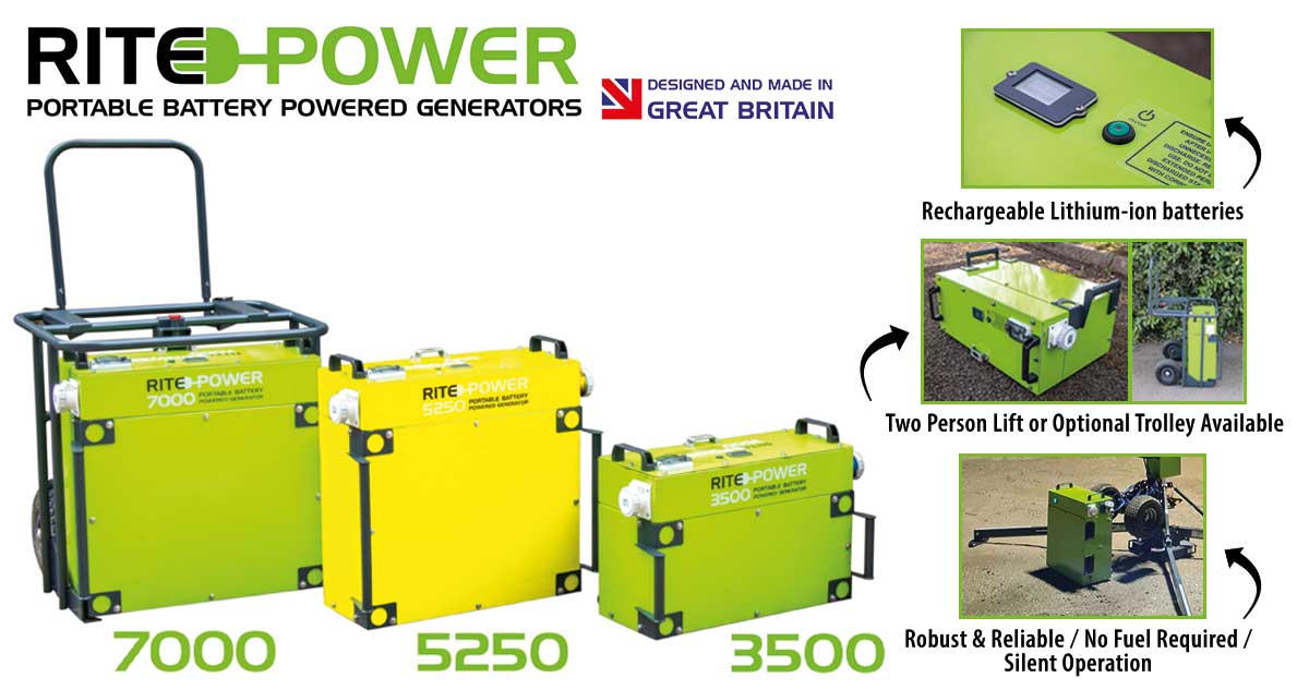 The RITE-POWER range of Portable Battery Powered Generators provide 2500W of continuous power for mobile site lighting and other equipment. Find out more at ow.ly/qWxL50IAvgw #ritelite #generator #batterygenerator #ritepower #portablepower