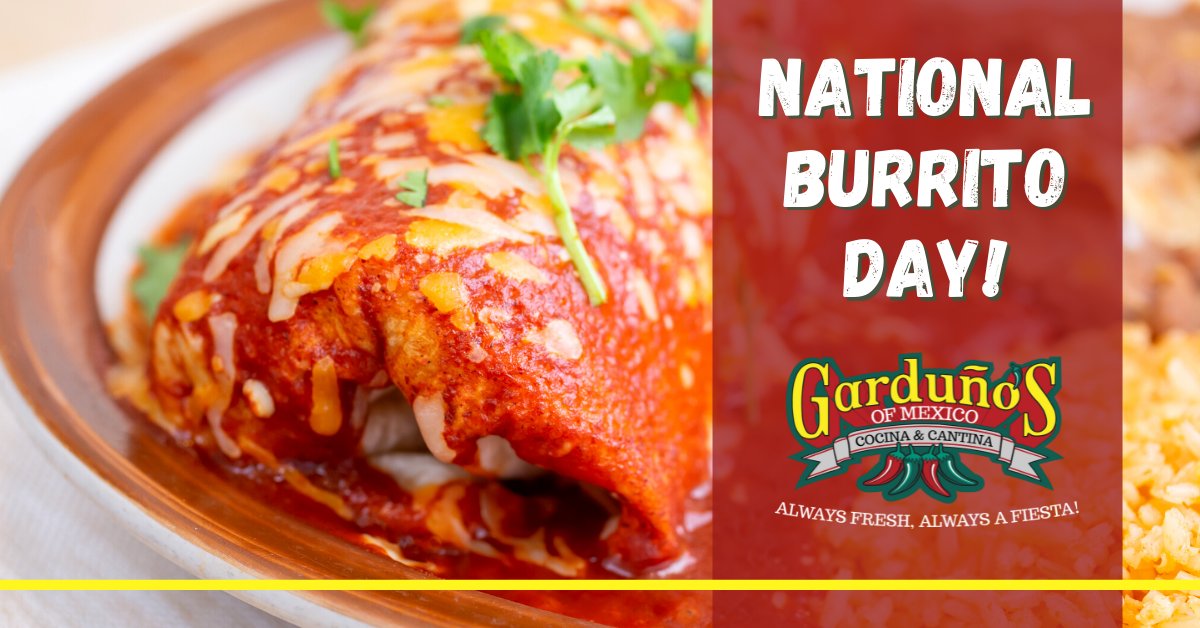 gardunosnm's tweet photo. Stop by and celebrate National Burrito Day with us! 🌯 https://t.co/yb17iTtVck
