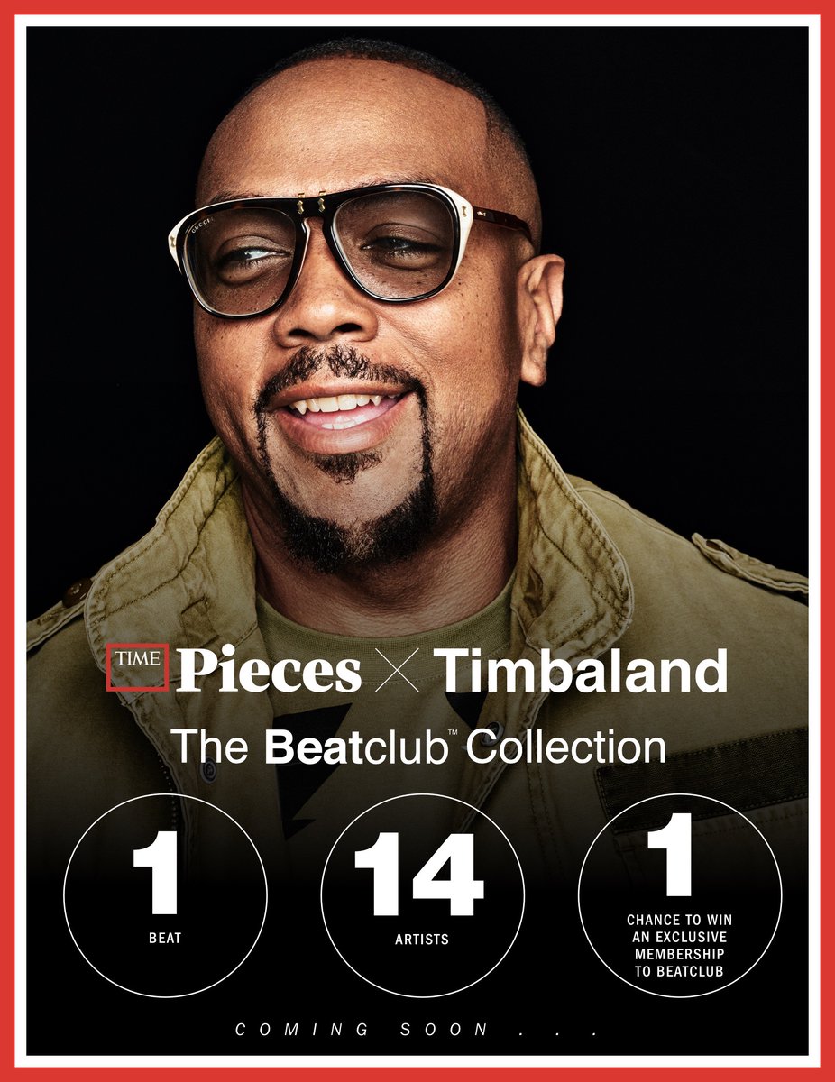 Timbaland's tweet photo. Excited to announce my collaboration with @timepieces and 14 visual artists to bring more exposure to the power of creativity with music in #NFTs, and to include @Beatclub in the process. Let's go! https://t.co/M1Ai4cbnkK