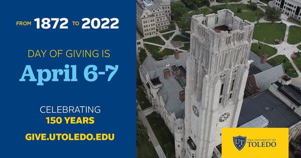 UToledo's tweet photo. We're now in the final hours of Day of Giving, and we need you to help us cross the finish line: Make your gift at https://t.co/IcJAreXbgN by 6 p.m. today!
Your donation will help us #RocketForward and empower leaders among our students, healthcare providers and student-athletes! https://t.co/KtZiVvueAd