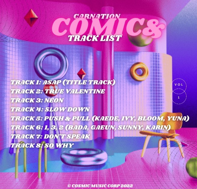 cosmicmusiccorp's tweet photo. CARNATION COMIC&amp; TRACKLIST

2 DAYS LEFT UNTIL ASAP M/V RELEASE

#CARNATION #카네이션 #ASAP #COMICAND https://t.co/2JOMIlTvP7