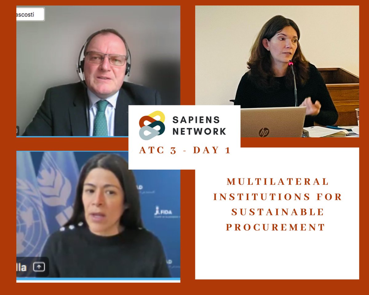 SAPIENS_Network's tweet photo. Second talk of the #SAPIENS_ATC3 on the topic of  multilateral institutions for sustainable procurement with Dirk Plutz, Luana Swessons and Priscilla Torres. 
Amazing exchanges among the speakers and the participants.

 #SAPIENS_Network #SPP https://t.co/99JzRFs0tz
