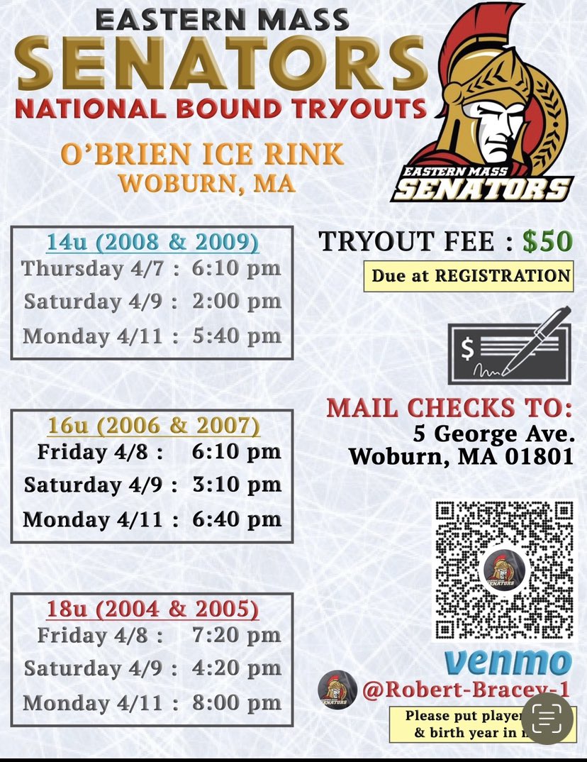 EMassSensHockey's tweet photo. 14u National Bound tryouts tonight! 18/16 National Bound tryouts tomorrow! Must be registered on site to participate! https://t.co/6lD6vDvB7G