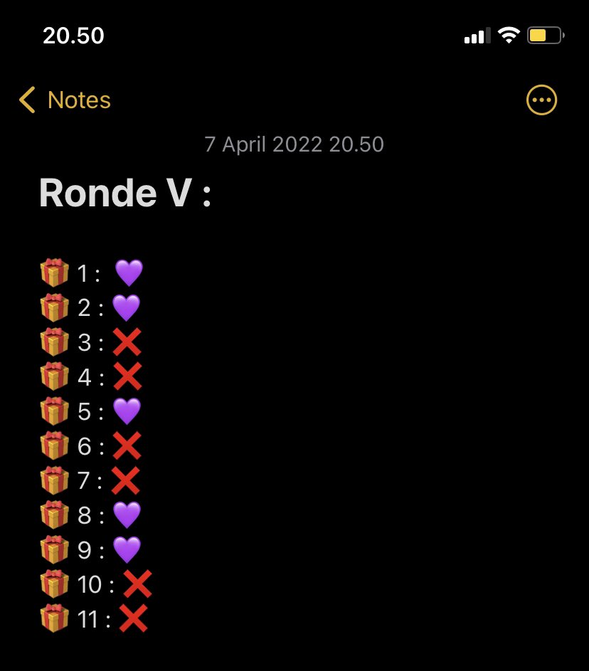 from_neesha_2U's tweet photo. REVEAL ISI BOX!

Jika box yang kalian pilih bertanda 💜 maka kalian tetap selamat ya. Untuk yang ❌ mohon maaf langkah kalian terhenti di ronde 5😟😟😟 https://t.co/ydA0sF81kD