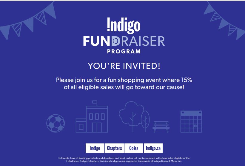 Please visit School Council's fundraiser at <a href="/chaptersindigo/">Indigo</a> and mention Yorkview School at the cashier! We would greatly appreciate your support.    💙💛📚