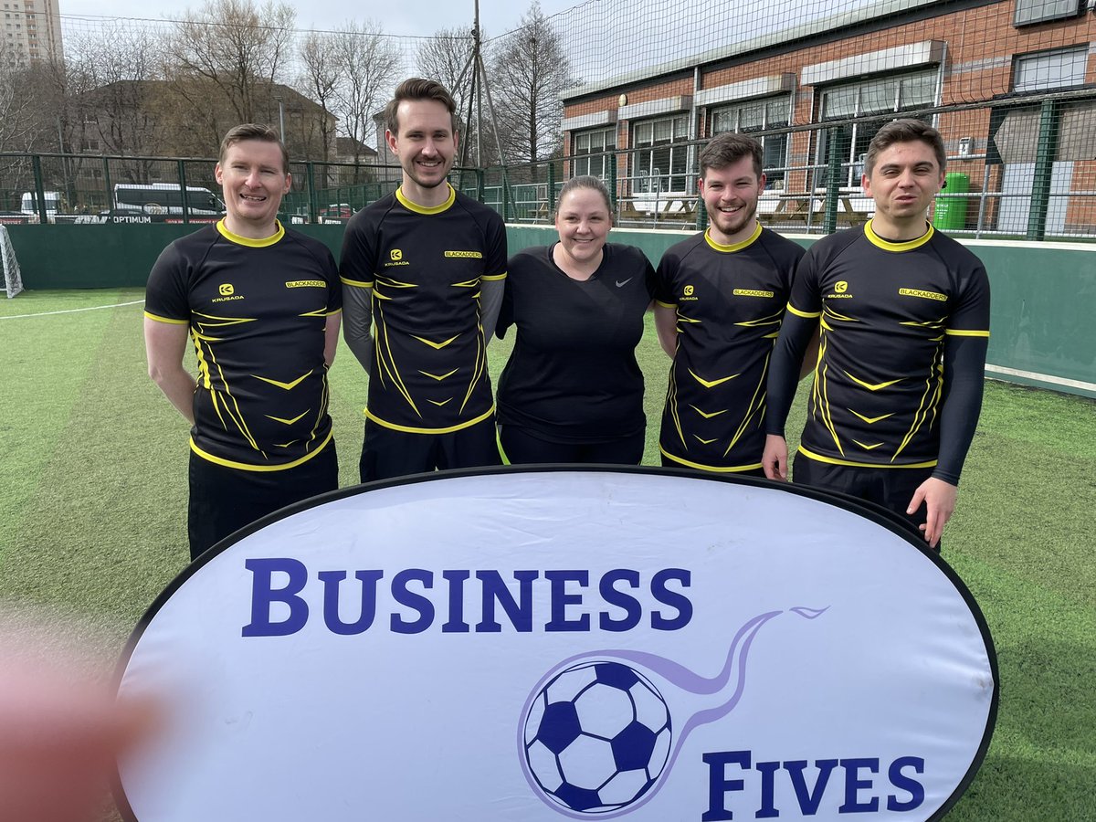 <a href="/BlackaddersLLP/">Blackadders LLP</a> Glasgow office official team photo for <a href="/BusinessFives/">Business Fives</a> Scotland finals. @EmpLawEthan @PNashLaw <a href="/TraineeKatyS/">Katy Sharpe</a> <a href="/TraineeCharlie/">Charlie Fletcher</a>