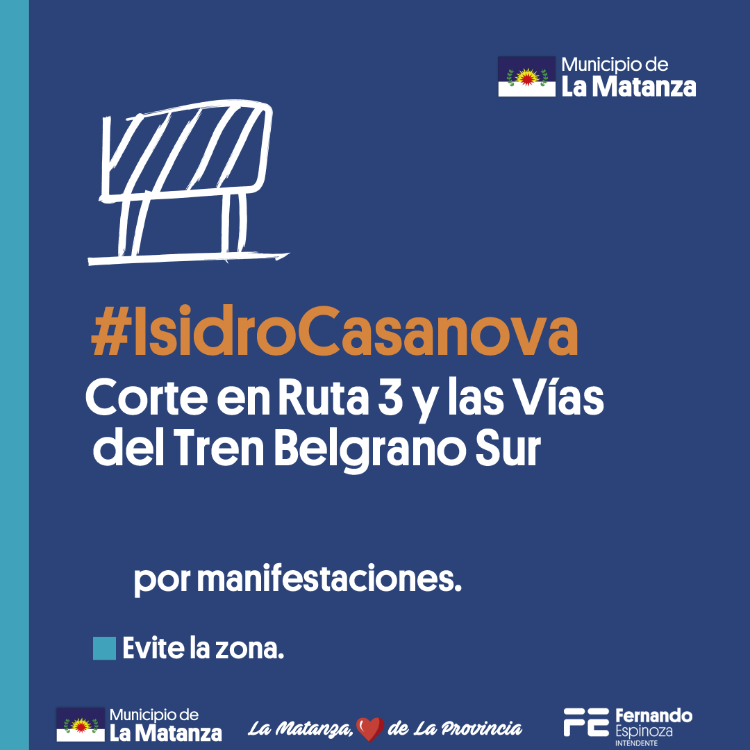TransitoMatanza's tweet photo. #IsidroCasanova Cortes al tránsito por manifestaciones.
Evite la zona🚧⚠️ https://t.co/HQypTHOcVS