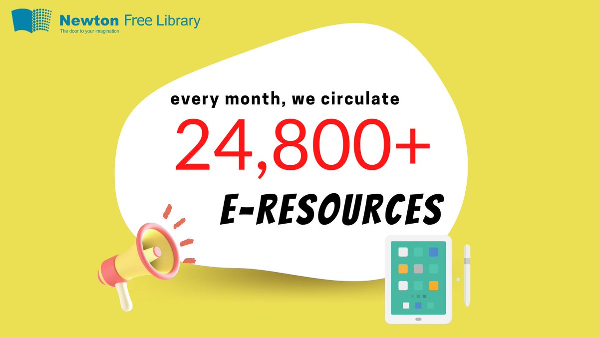 NewtonFreeLib's tweet photo. This year, we have averaged a circulation rate of 24,800+ e-resource items per month! That is 50% more than what the library was circulating two years ago.
#NationalLibraryWeek #NewtonFreeLibrary #NewtonFreeLibraryMA #Libby #Hoopla #Freading #Kanopy https://t.co/VaK3VvafC1