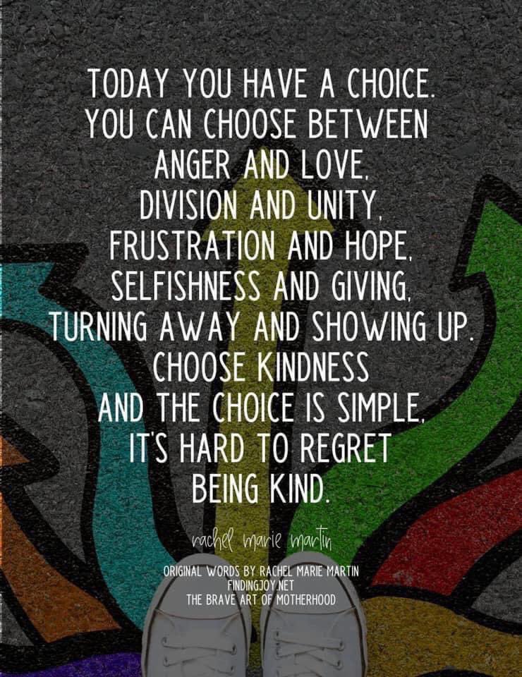 MCOCHouston's tweet photo. You have a choice.
#choosekindness https://t.co/xSBtb92CSD