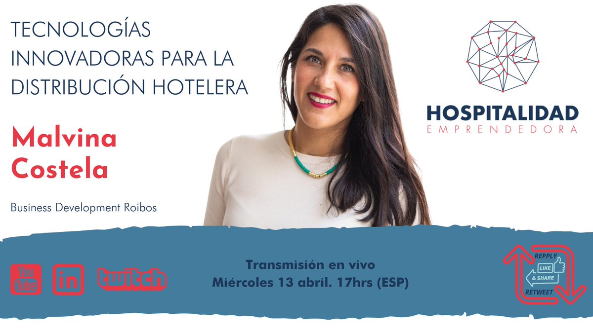 EmprendePodcast's tweet photo. 🚀 Te lo vas a perder?
Miércoles 13 abril. 17hrs (ESP) te esperamos con Malvina Costela de #roibos.
📺 Transmisión en vivo: https://t.co/qAnWWllgNa
#ActitudEmprendedora @albertperezll @gf_merc https://t.co/ZzyqHSjst2