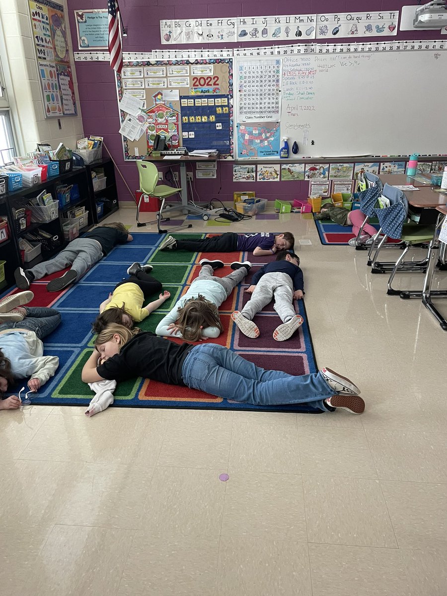 Thank you Mrs O’Grady for the sweetest idea Ever!!! Rubbing my kid’s backs during meditation!! (Of course with the child’s permission.)💜💛#lincolnpride #secondgradepride