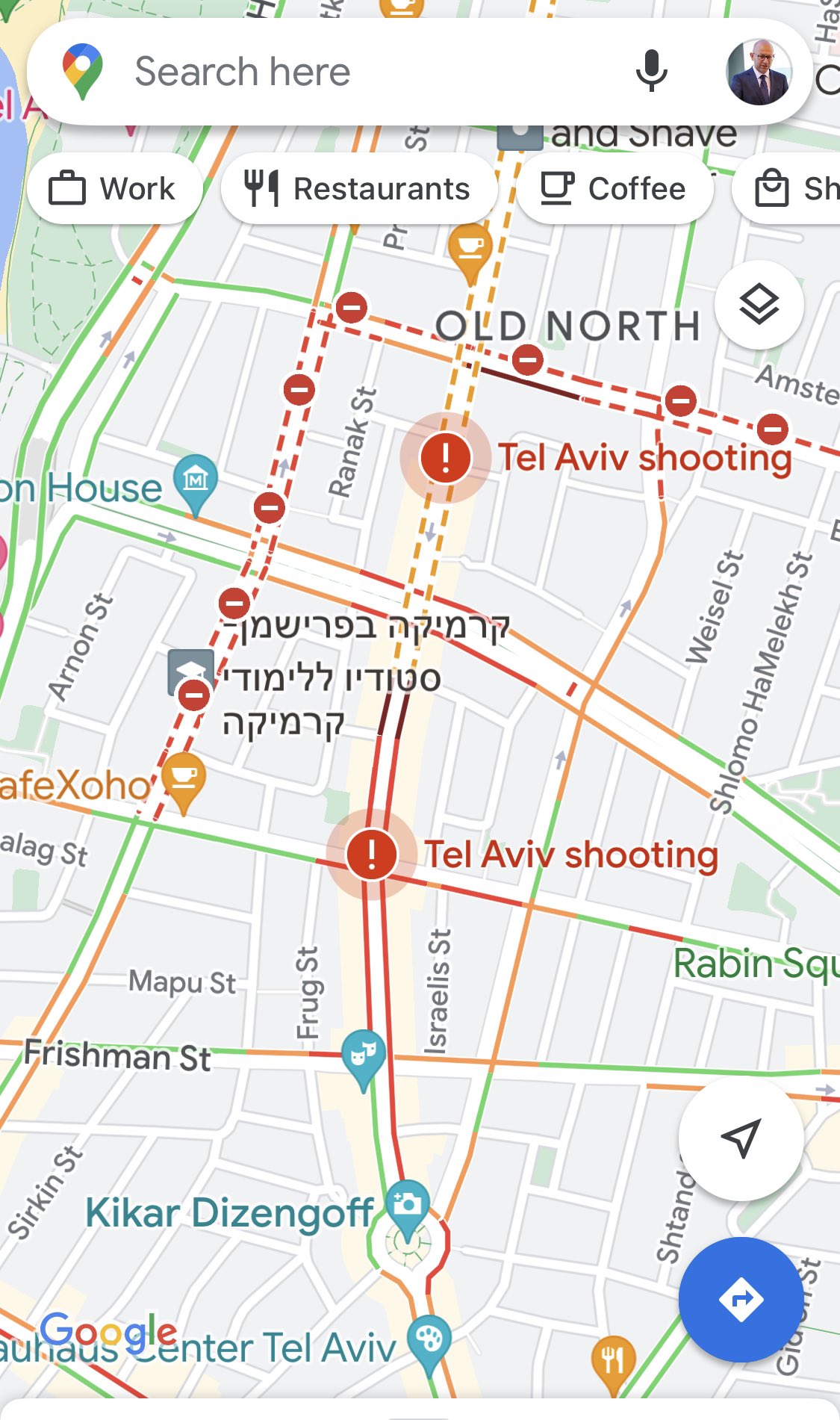 Q67 Bus Route Map Arsen Ostrovsky On Twitter: "Wow, Google Maps Actually Has Pinned The  Locations Of The #Telaviv Shootings From Tonight. Https://T.co/Tremixxoo3"  / Twitter