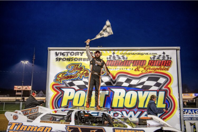 PortRoyalSpdway's tweet photo. Quick shoutout to last weekends @SelinsgroveFord limited late model winner at @PortRoyalSpdway, @Dstake19! 

Dillan earned a $300 bonus from last weekend as he won from Ninth! https://t.co/HEwXHdvXka