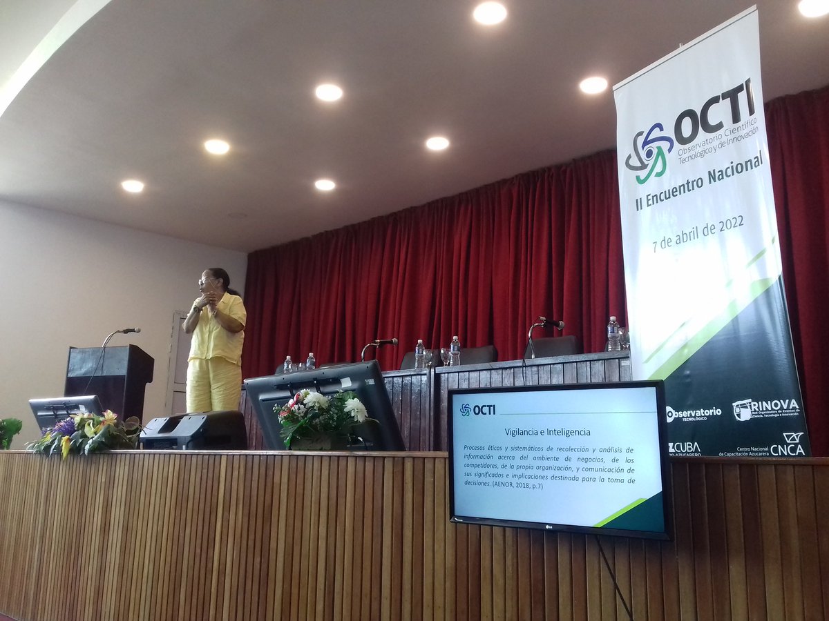 OCTICuba's tweet photo. 💼#IIEncuentroNacionalDeObservatoriosCTI

🎓Retomamos esta segunda sesión con la Conferencia Magistral "#Vigilancia e #Inteligencia como herramientas de #Innovación", de la Dra.C. @Maria_Aurora_1, Pdta. de la Sociedad Cubana de Ciencias de la Información.

#OCTI #CienciaParaTodos https://t.co/bxnp9ohzeG
