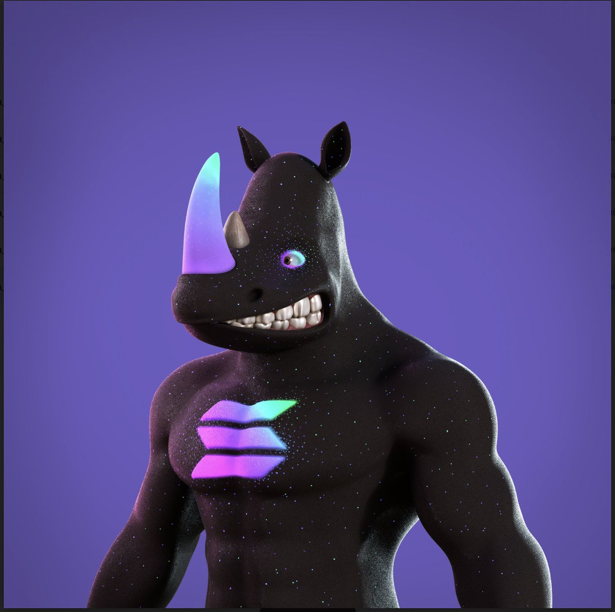 RhinoSavannaNFT's tweet photo. We are over 10K discord members guys!!! 🚀🎉

Check out this rare Solana themed Rhino 👀😻

Someone will get lucky and nab this guy on mint day so don't miss your chance! 🔔🤞

✅Mint Date: April 16 @ 8:00 PM UTC
✅ RT &amp; Tag 3 friends!! https://t.co/HCKAmWn5Md