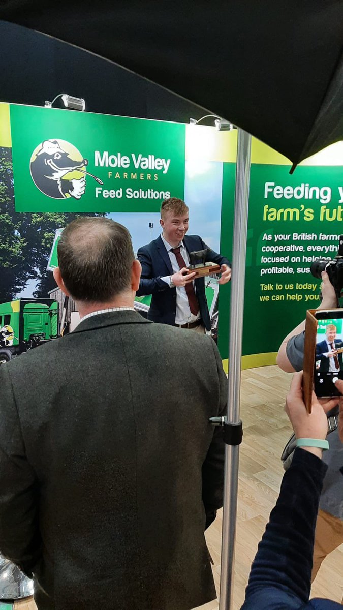 Overwhelmed to be awarded <a href="/theRABDF/">RABDF</a> <a href="/molevalley/">Mole Valley Farmers</a> Dairy Student of the Year 2022 at Dairy Tech! A long time ambition crossed off the list!