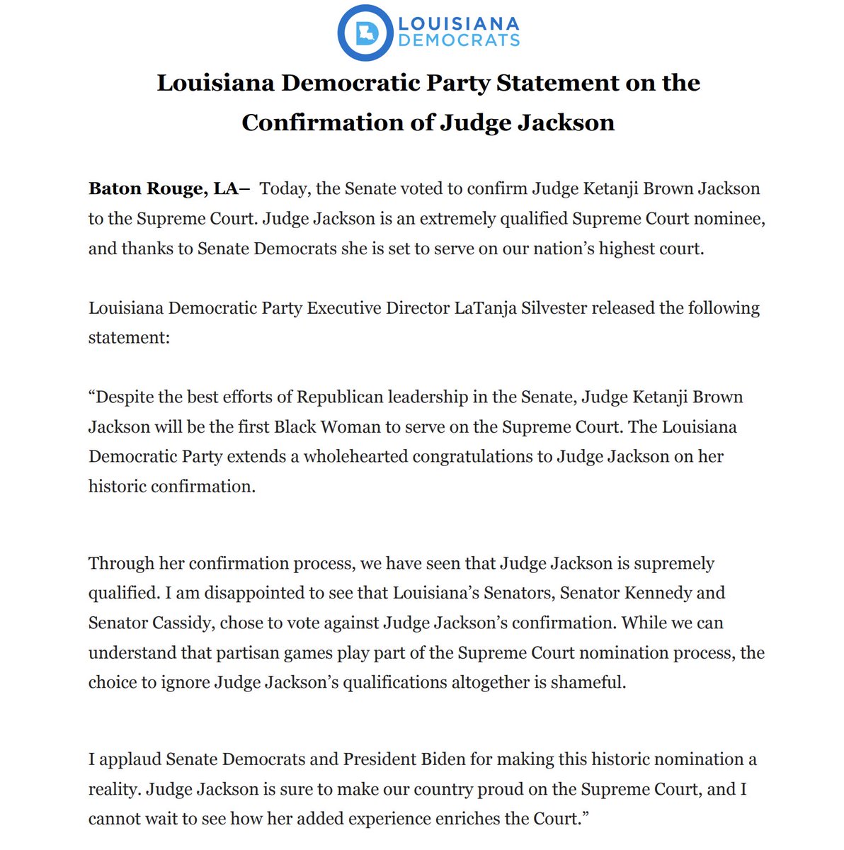 Louisiana Democrats tweet media
