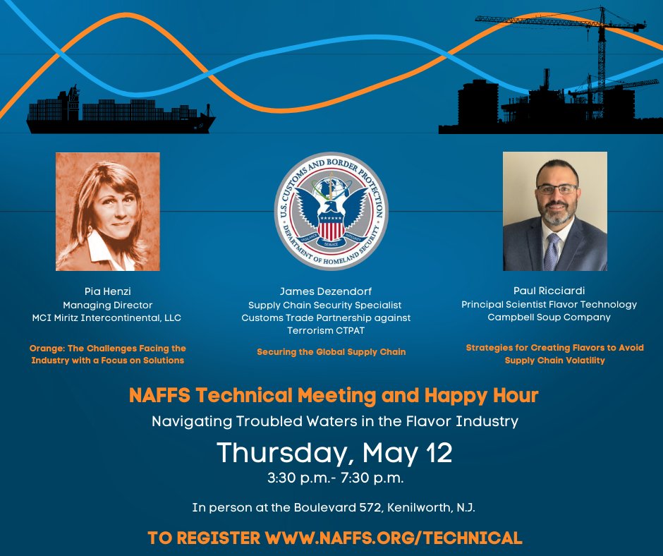 NAFFShq's tweet photo. @NAFFShq Technical Meeting is May 12. Meet up with FLAVOR industry favorites-- three expert speakers will address industry challenges followed by a fun happy hour at Boulevard Five72  https://t.co/c5Ac0Ue555 https://t.co/FSPvaf1JTG