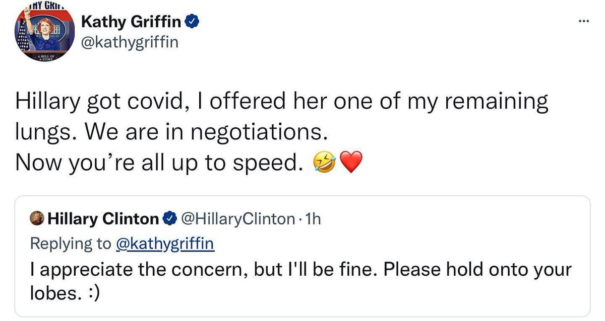 lisa_impact's tweet photo. Hillary had COVID and was offered a new lung 😂 https://t.co/aMZ9Ntr1VD