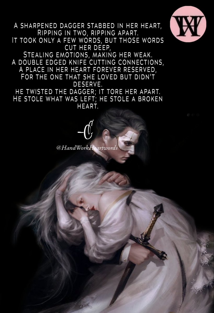 HMind2020's tweet photo. 112。
I thought it was what I wanted.
You promised me it was.
You took me in your arms
And told me it was love. 💔🗡
#HandsWorkHeartWords #HeartNMind2020 #illustration #Poetry  #LovePoetry #Inspiration  #DailyMotivation #DailyPoetry #MicroPoetry #Rhymes  #Love #YouAreWorthy https://t.co/1lLfP1r5EO