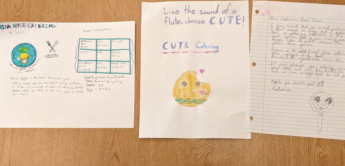 5th Grade SSA students have been working hard these last few weeks to create a menu, modify recipes, purchase supplies and then create the proposal for their potential client the "White Oak Real Estate Group"! Thanks <a href="/dgreener20/">Danielle Greene</a> <a href="/BigBlueNC2014/">Kevin Boynton</a> <a href="/WOE_Library/">Rachel Schaefer</a>!