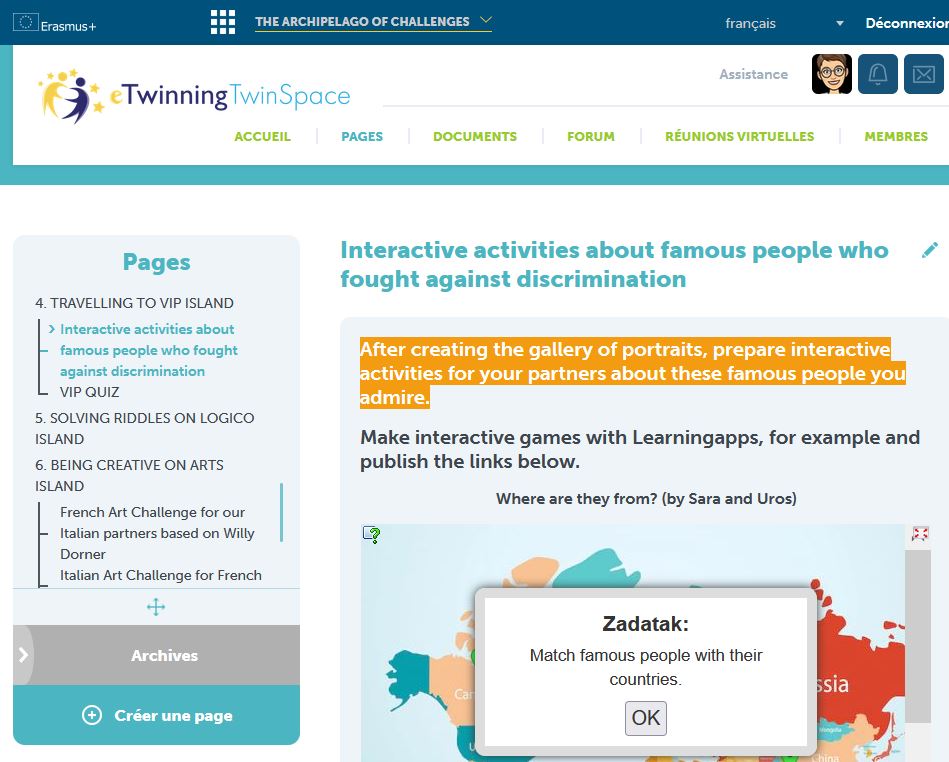Challenge pour #Semainedeslangues avec des quiz produits par les partenaires #eTwinning sur les personnes ayant lutté contre des discriminations.
Bravo aux élèves <a href="/collegevangogh/">Clg Van Gogh Blénod</a> qui ont relevé le défi brillamment!
twinspace.etwinning.net/191098
#ODD5 #ODD10 #ODD4 #ODD16