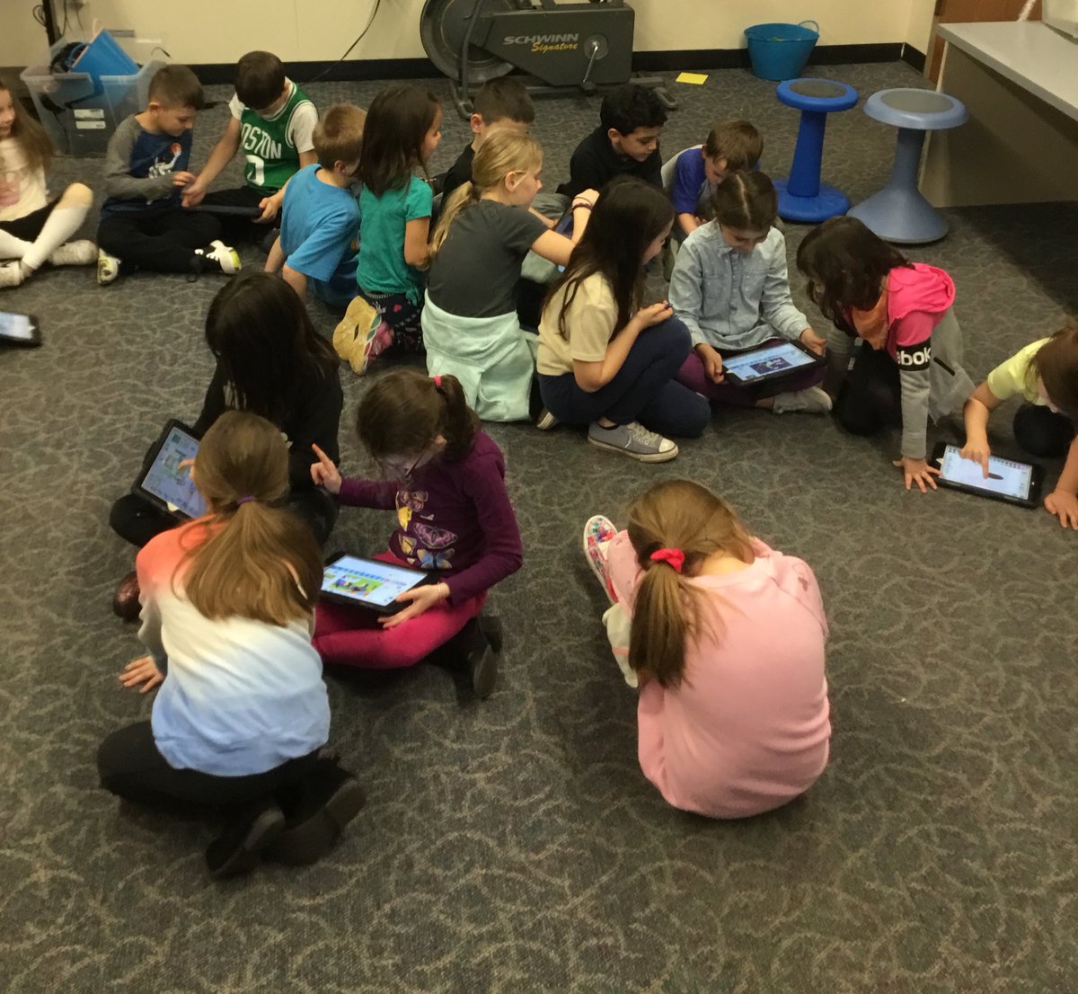 MrAlbertSES's tweet photo. First graders sharing their learning in @ScratchJr #collaboration is the key @pps_edtech https://t.co/hiP7hQfezJ