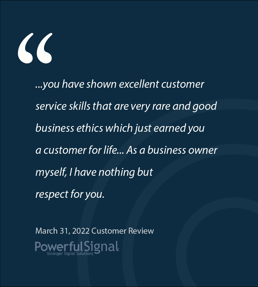 powerfulsignal's tweet image. Another happy customer! 
Visit our website today to see how we can help you more powerfully connect!
powerfulsignal.com
#powerfulconnection #powerfulpeople #powerfulsignal