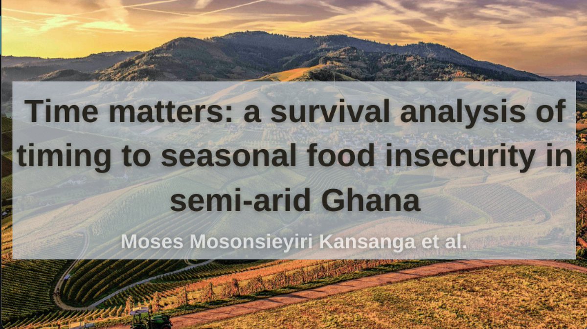 In IIEP faculty affiliate <a href="/kasmosong/">Moses Kansanga</a>'s recent paper, he explains that gender, wealth, livestock rearing, and post-harvest loss are significantly associated with timing to food insecurity in northern Ghana. Want to learn more? Read the full paper here: bit.ly/3wR8PU2