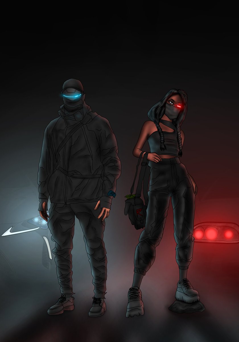 Lurking in the shadows of Los Santos Ray Mond 'The Raven' and Randy Bullet 'The Enforcer'. Anyone have better names for them??? @Valkyrae @RatedEpicz #valkyraefanart #ratedepicz #raymond #randybullet #GTARP