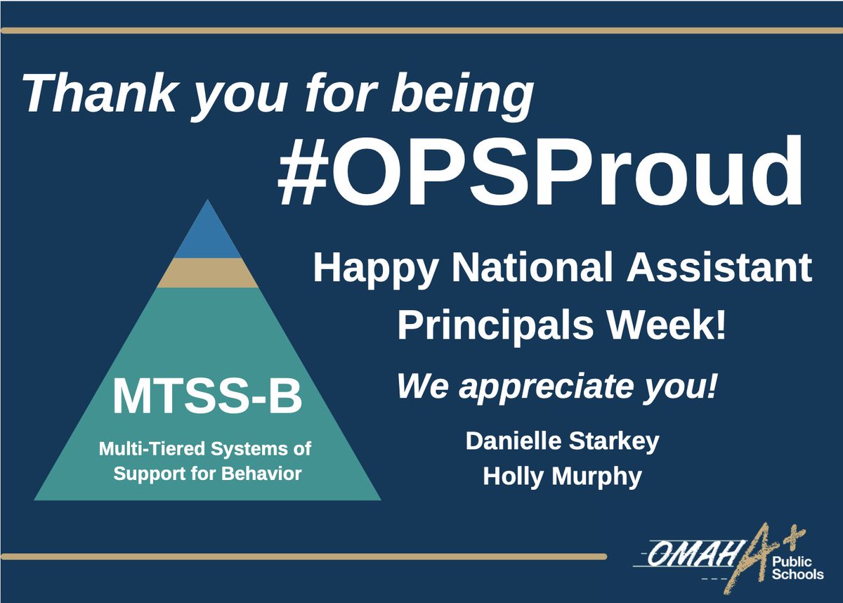 It’s #APWeek22 and we are #OPSProud of the tireless efforts of  <a href="/OmahaPubSchool/">Omaha Public Schools</a> Assistant Principals. Thank you for all you do for students! It’s a privilege to work alongside you. Every student. Every day. Prepared for success. <a href="/DStarkey28/">Danielle Starkey</a> <a href="/HollyMurphy_OPS/">Holly Murphy, NBCT</a>