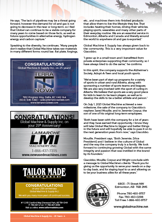 global_machine_'s tweet photo. Business in Edmonton Magazine has featured Global Machine & Supply Inc. for celebrating 25 years, in their April 2022 edition! We would like to thank the magazine and everyone who supported in the production of the article.
Check out the article here!
#GlobalMachine https://t.co/poEYBl3CDC