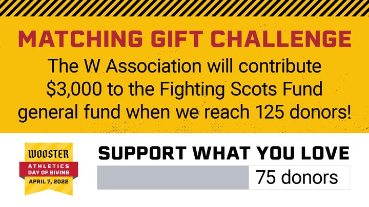 WoosterAlumni's tweet photo. Fighting Scots don’t quit! We've raised $9,001 today- let's keep going! Make a gift to cheer on your team and share why Wooster Athletics is important to you! #ScotsSupportingScots https://t.co/PAAtyeqo9G https://t.co/5fHOSkJTvU