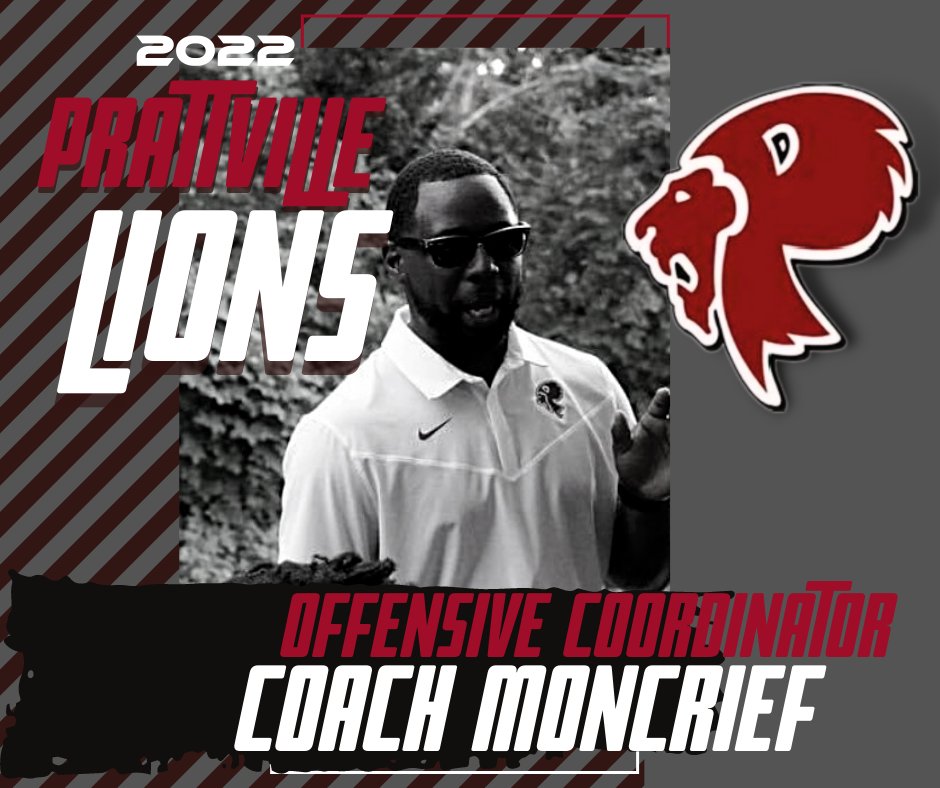 Coach Moncrief will be on the field with the LIONS for the 2022 season as offensive coordinator!  Coach Moncrief was the special teams coordinator last year.  Coach Moncrief played for the LIONS during the Bill Clark era in 2009. He also played at Morehouse College.