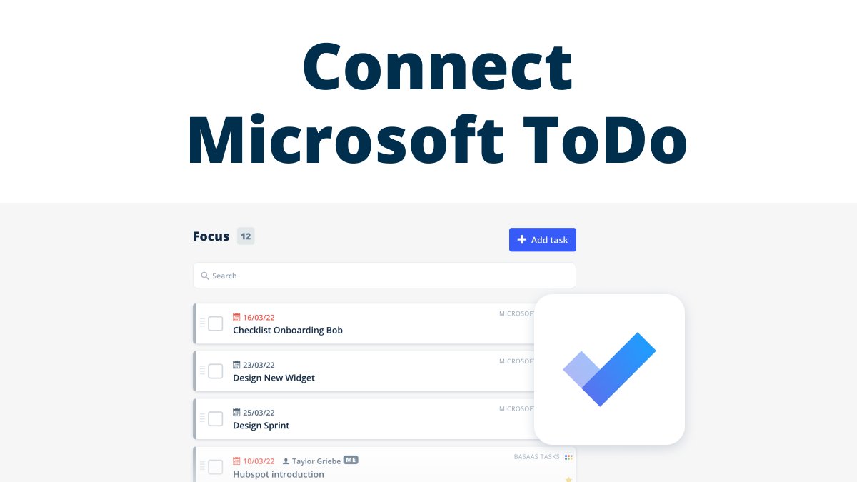 Did you know that you can connect Microsoft Todo with Basaas? Easily integrate your tasks in My Day or a widget on Workplace. You can also create a focus list with your most important tasks. ✅ 

#taskmanagement #digitalworkplace