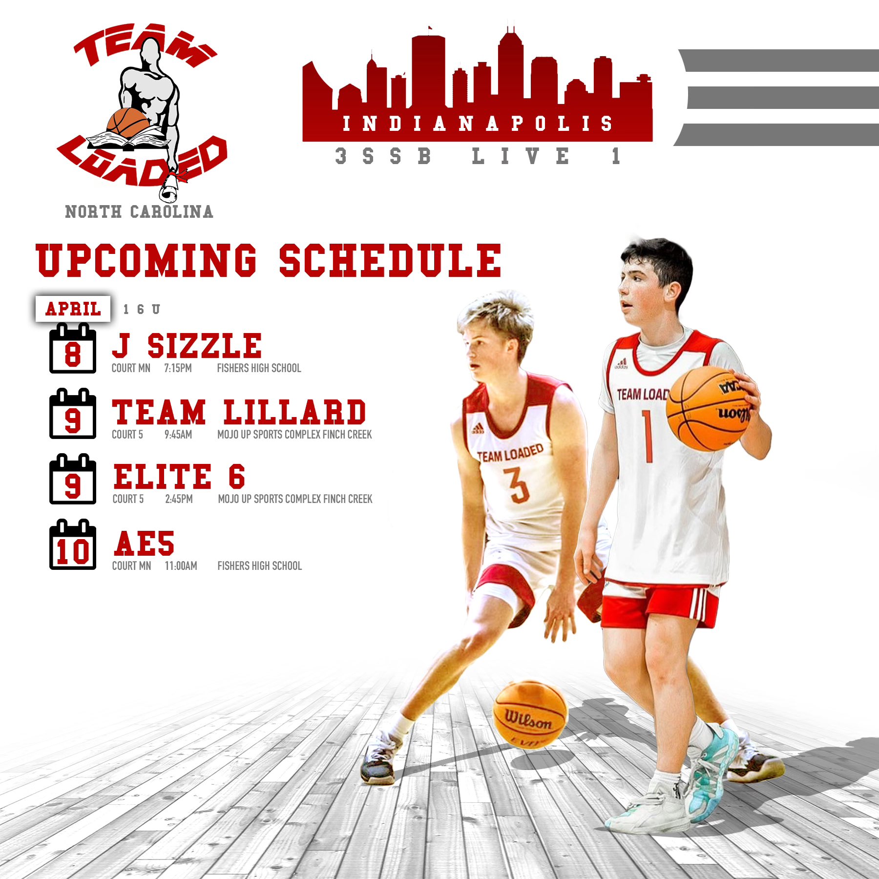 TeamLoadedNC2024 on Twitter "Team Loaded Nc 2025 schedule for Adidas