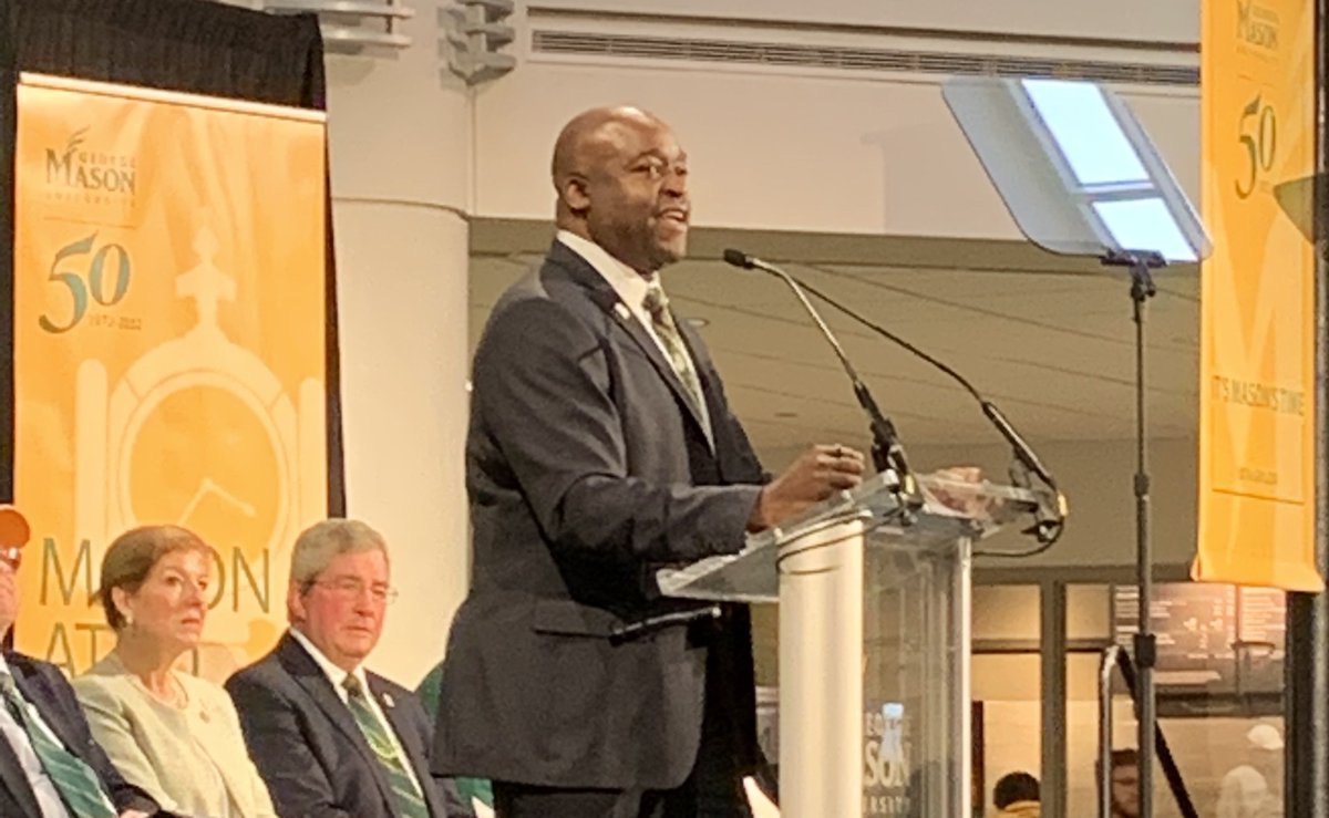 GMUPres's tweet photo. Through our diversity, inclusivity, grit &amp; audacity, we became America's #1 University under 50yrs old. We came this far, this fast, by being different. As we look to the next half century, we know the world will change because together we will be the ones to change it! #Mason50 https://t.co/udaW4ZXDAY