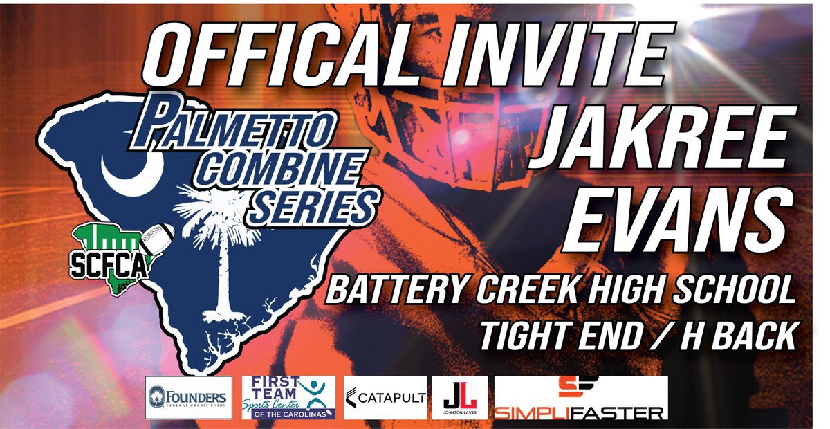 I’m very thankful to show my abilities at the palmetto combine. @PalmettoCombine <a href="/BatteryCreekFB/">Battery Creek Football</a> <a href="/T_Ashe/">Coach_Ashe</a> <a href="/CoachDaleen/">Daryl Daleen</a> <a href="/Creekathletics2/">Battery Creek Athletics</a>