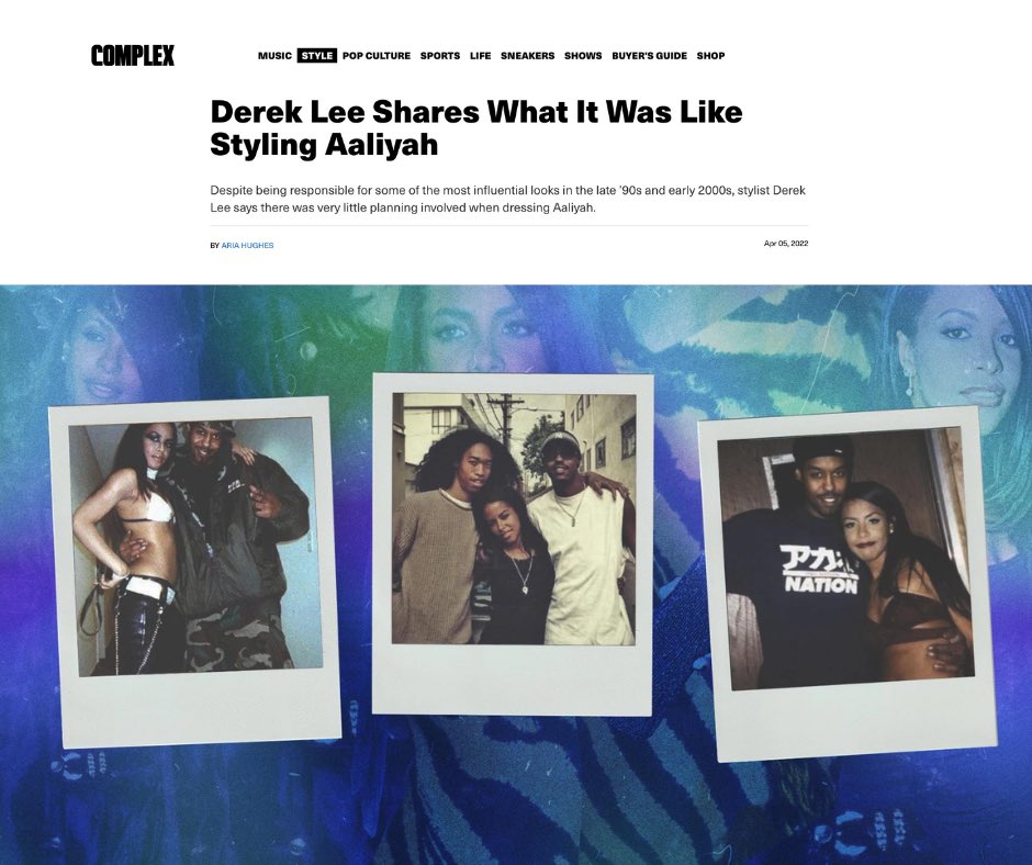 AmandaCeeMedia's tweet image. From his internship at Essence Magazine to styling some of the most iconic looks with the legendary Aaliyah. Derek Lee’s full interview with Complex Magazine is a great read! ✨ complex.com/style/derek-le… @DLeeStyle @Complex @ComplexStyle @ariahughes