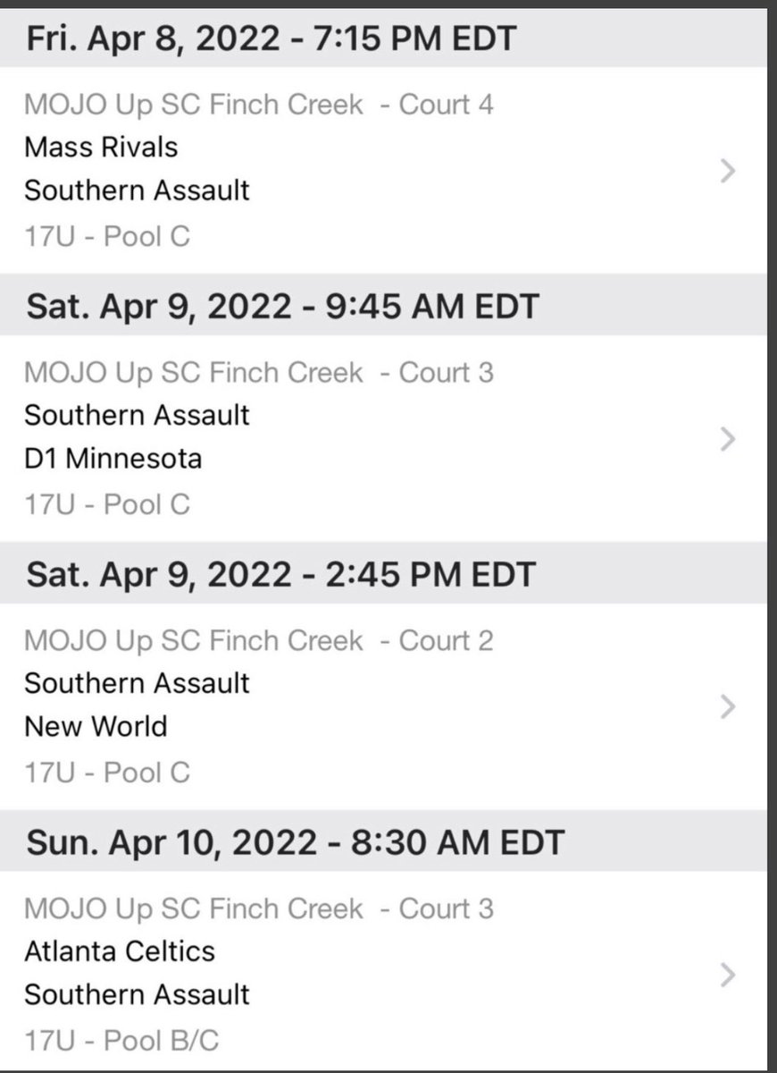 My schedule for this weekend.