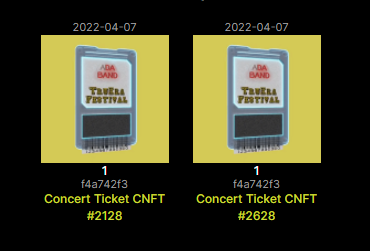 I just got my tickets for tonight 🎧
Come support 🙏

<a href="/CNFTAudio/">CNFT Audio</a> @DaBandCNFT <a href="/TruEra_CNFT/">TruEra Festival_NFT</a>
<a href="/AdaforUkraine/">CardanoforUkraine</a>  @capricornsfuzz @Phil_zviel_CNFT
 <a href="/KrimeFyter/">Krime Fyter</a> <a href="/itsAlexBays/">Alex Bays</a>

cardanoforukraine.com

#CNFTCommunity, #CardanoCommunity!