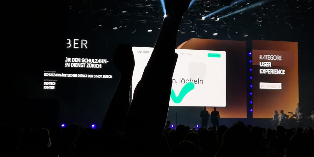 Wir freuen uns über Silber! 🎉 🥈
Panter gewinnt mit #Denteo für den Schulzahnärztlichen Dienst der <a href="/stadtzuerich/">Stadt Zürich</a> (SZD) am <a href="/bestofswissweb/">Best of Swiss Web</a> 2022 Silber in der Kategorie #UserExperience! 

Zum Projekt: panter.ch/solutions/star…

#BoSW2022 #BoSW