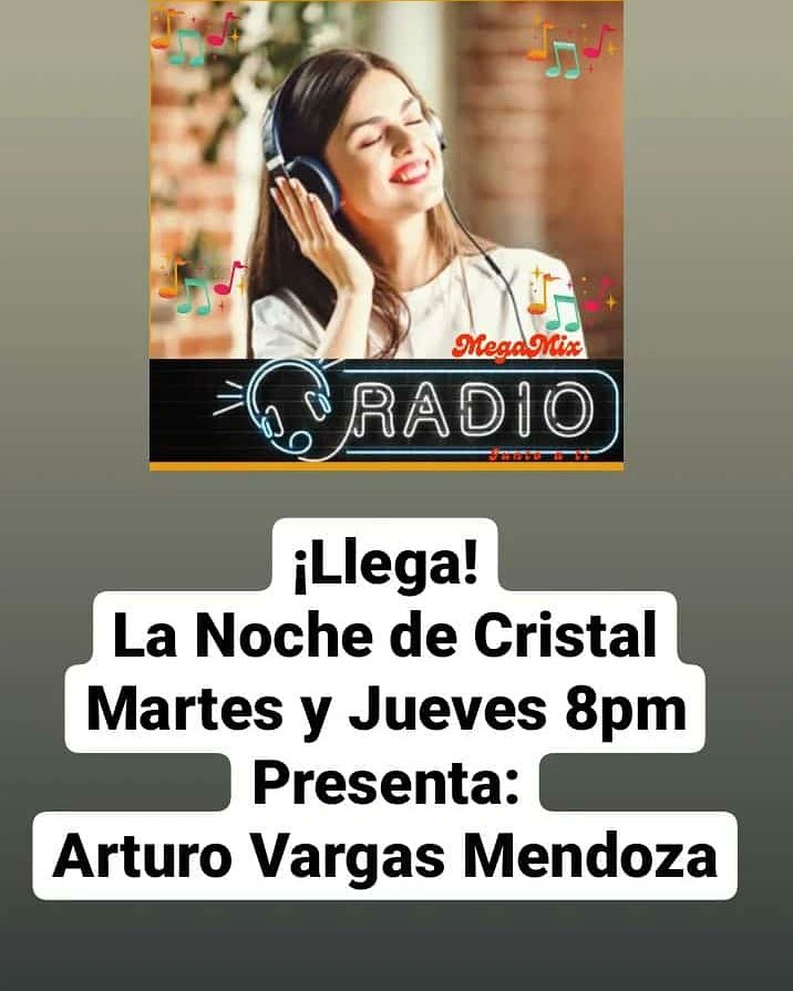 arturovargasm's tweet photo. Por si se lo perdieron el martes, hay repetición el jueves. #LaNocheDeCristal en #MegaMixRadio. 👇🏼👇🏼👇🏼
https://t.co/cl1ePh6gO7 https://t.co/OXqqpgfXFz
