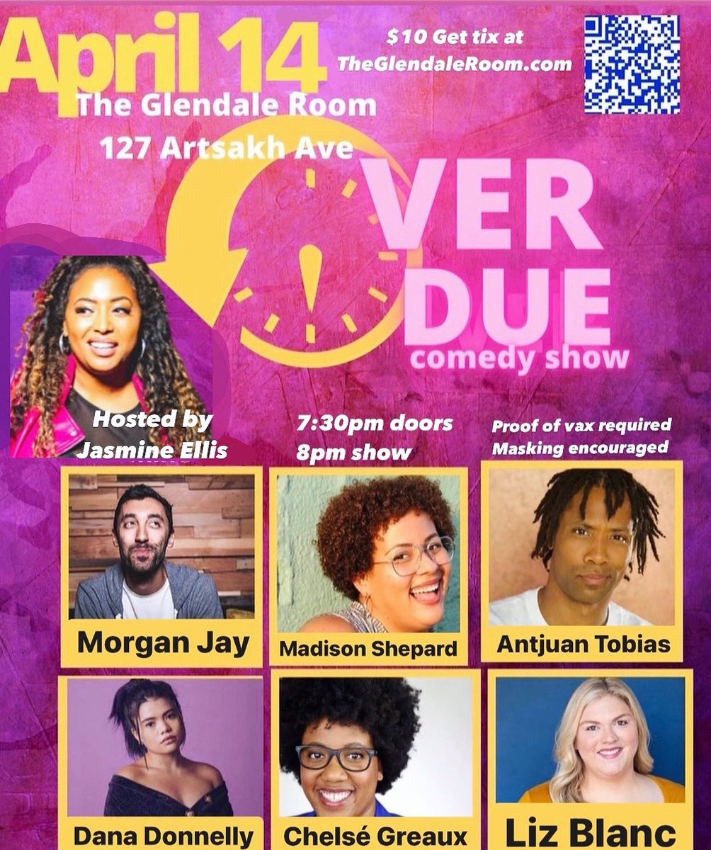 Naked_Comedy's tweet photo. .@JasmineCEllis is the funniest new comic in #LA and I'm excited to join her on @overdue_comedy! Next show is NEXT THURS at @TheGlendaleRoom with @themorganjay @danadonnelly #MadisonShepard @Chelsegcomedy @AntjuanTobias &amp; @itslizblanc!

LIMITED SEATING 🎟: https://t.co/IuW9783drx https://t.co/qgU1bE8pLY