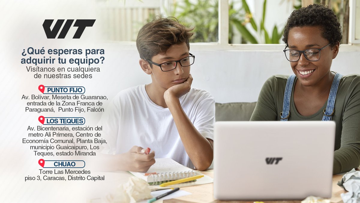 Nos esperes más, adquiere nuestros equipos, sin previa cita en nuestras tiendas. Solo necesitas tu cédula laminada y la forma de pago. ¡Tecnología de calidad al alcance de tu mano! #ComputadorVIT #ProducirEsVencer